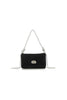Black Velvet Small Evening Bag with Silver Knot Handle
