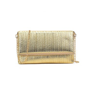 Gold Pleated Clutch Bag