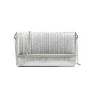 Silver Pleated Clutch Bag