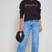 Black Amour Leopard Print Sweatshirt