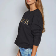 Black Amour Leopard Print Sweatshirt
