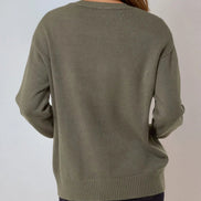 Khaki Geometric Knitted Jumper