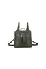 Olive Green Faux Leather Backpack