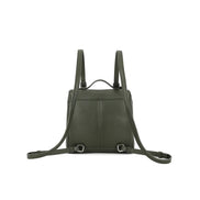 Olive Green Faux Leather Backpack