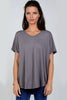 Charcoal Oversized V Neck T-Shirt