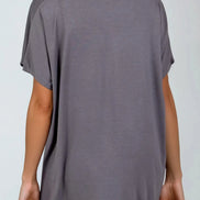 Charcoal Oversized V Neck T-Shirt