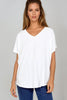 Ivory Oversized V Neck T-Shirt