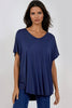 Navy Oversized V Neck T-Shirt