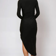 Black Lurex Wrap Maxi Dress