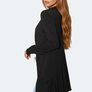 Black Boyfriend Cardigan with Pockets