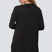 Black Boyfriend Cardigan with Pockets