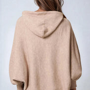 Mocha Boxy Knit Hoodie