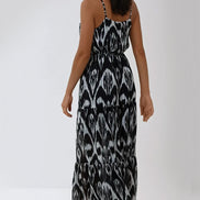 Black Strappy Wrap Maxi Dress