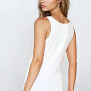 White C'est La Vie Cotton Vest Top