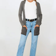 Charcoal Boyfriend Cardigan with Pockets