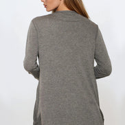 Charcoal Boyfriend Cardigan with Pockets