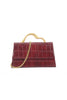Cherry Red Croc Faux Leather Top Handle Bag