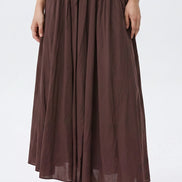 Brown Cotton Maxi Skirt