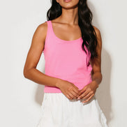 Pink Cotton Vest Top