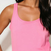 Pink Cotton Vest Top