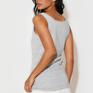 Silver Grey Cotton Vest Top