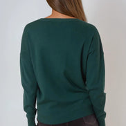 Green Crew Neck Fine Knit Jumper