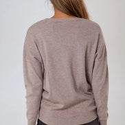 Mocha Crew Neck Fine Knit Jumper