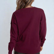 Burgundy Crew Neck Fine Knit Jumper