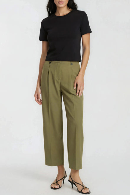 Black Cropped Cotton T-Shirt