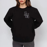 Black Embroidered LA Sweatshirt