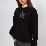 Black Embroidered LA Sweatshirt