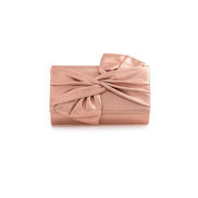Champagne Evening Clutch Bag with Bow Detail