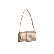 Beige Faux Leather Clutch Bag