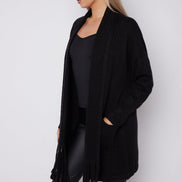 Black Fringed Tassel Cardigan