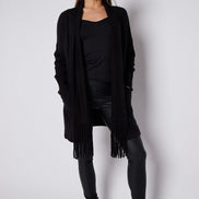 Black Fringed Tassel Cardigan