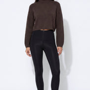 Black Zip‑Front Leggings