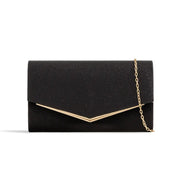 Black Glitter Envelope Clutch Bag