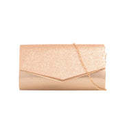 Gold Glitter Envelope Clutch Bag