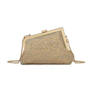 Gold Pearl Asymmetric Evening Bag