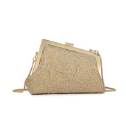 Gold Pearl Asymmetric Evening Bag