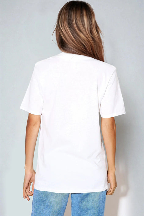 White Good Vibes Printed Cotton T-Shirt