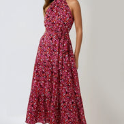 Pink Halterneck Maxi Dress