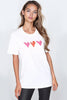 White Hearts Printed Cotton T-Shirt