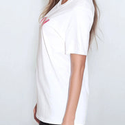 White Hearts Printed Cotton T-Shirt