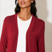 Wine Jersey Longline Cardigan
