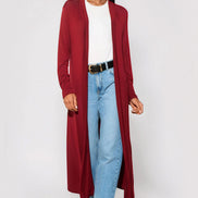Wine Jersey Longline Cardigan