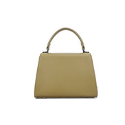 Olive Green Faux Leather Top Handle Handbag