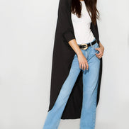 Black Batwing Sleeve Kimono Cardigan