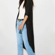 Black Batwing Sleeve Kimono Cardigan