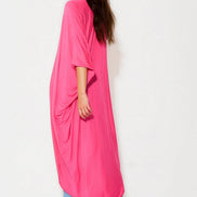 Fuchsia Batwing Sleeve Kimono Cardigan